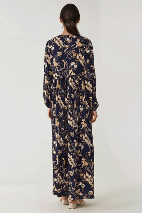 Bloemenprint Lange Mouwen Viscose Maxi Jurk - Image 6