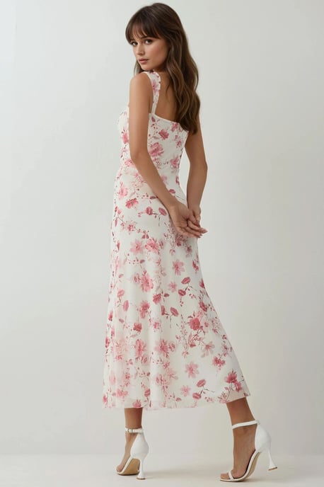 Geprinte Maxi-jurk met Hartkraag - Image 4