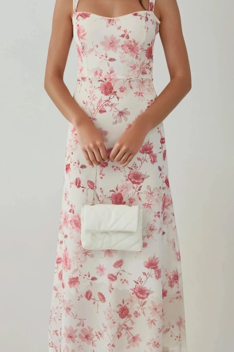 Geprinte Maxi-jurk met Hartkraag - Image 5