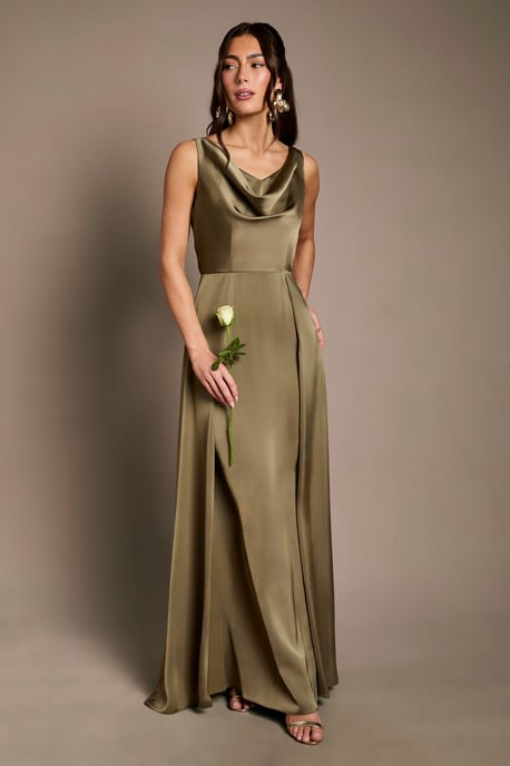 Coast Honoured Sleeveless Cowl Neck Satin Maxi Bridesmaid Dress - Image 1