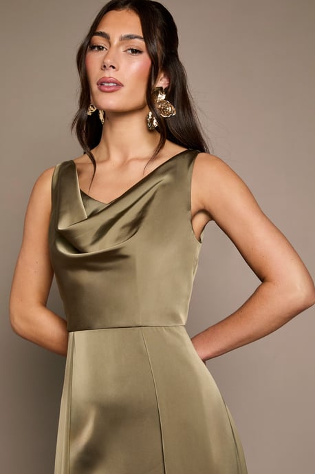 Coast Honoured Sleeveless Cowl Neck Satin Maxi Bridesmaid Dress - Image 4