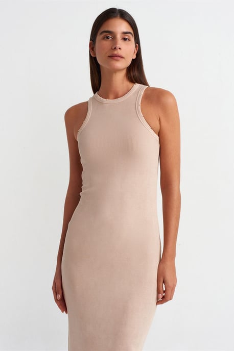 Geribbeld Bodycon Maxi Jurk - Image 4