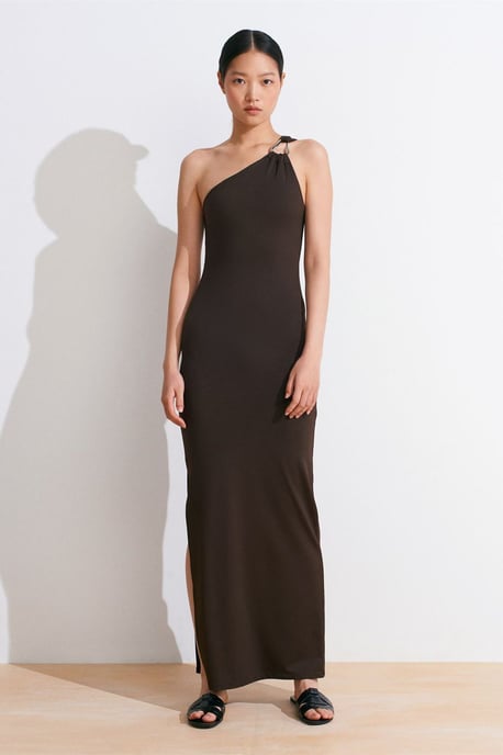Asymmetrische Maxi-Jurk met Één Mouw - Image 5