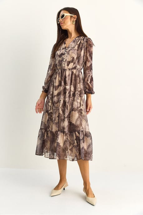 Paisley V-hals Midi-jurk - Image 3