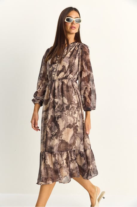 Paisley V-hals Midi-jurk - Image 4