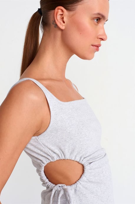 Sleeveless Bodycon Midi Dress With Cut-Out - Image 3