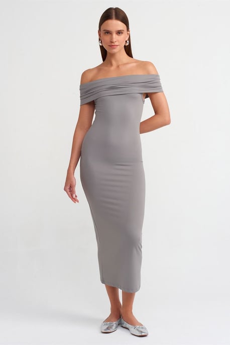 Off-Shoulder Bodycon Midiklänning - Image 1