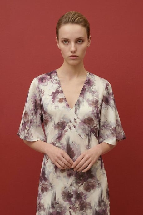 Abstracte Print Midi Jurk - Image 2