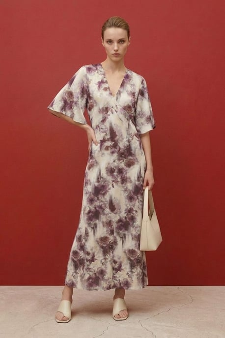 Abstracte Print Midi Jurk - Image 6