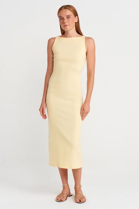 Mouwloze Midi Bodycon Jurk met Split - Image 1