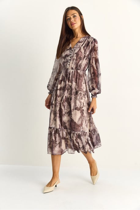 Paisley V-hals Midi Jurk - Image 3