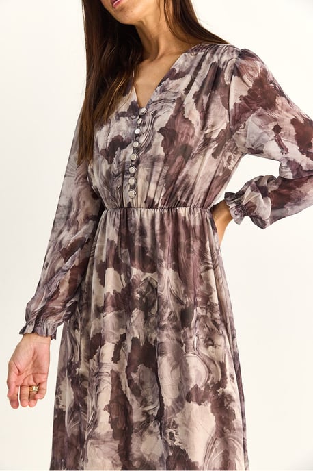Paisley V-hals Midi Jurk - Image 5