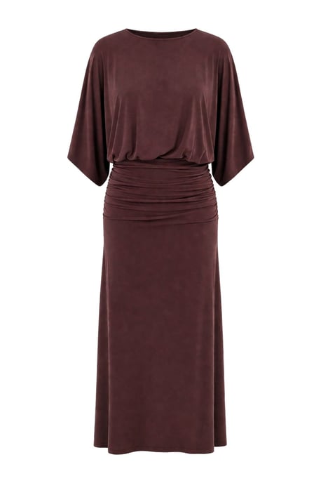 Crew Neck Midi Gebreid Jurk - Image 1