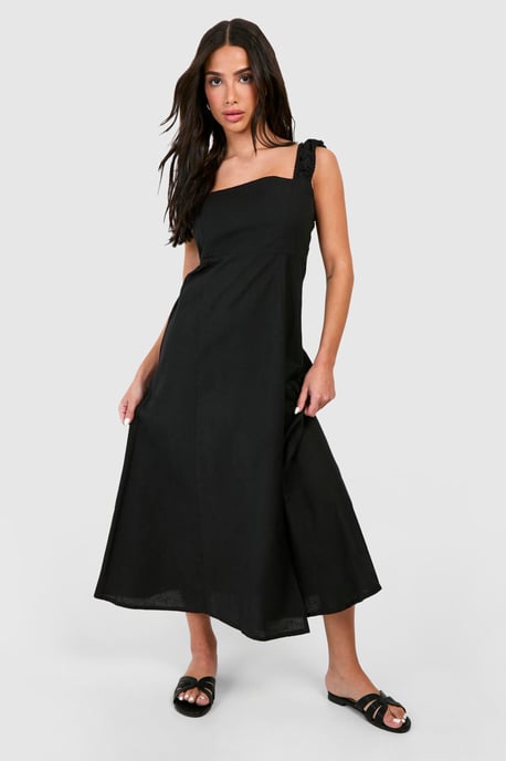 Petite Linen Look Midaxi Dress - Image 1