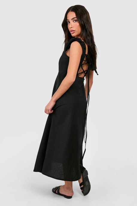 Petite Linen Look Midaxi Dress - Image 2