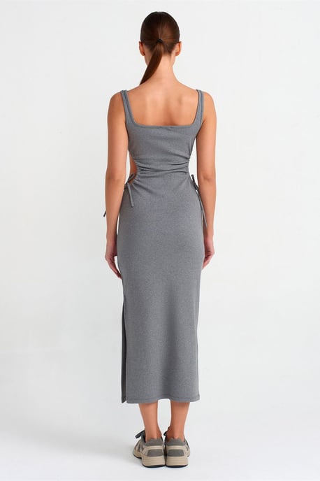 Sleeveless Bodycon Midi Dress With Cut-Out - Image 2