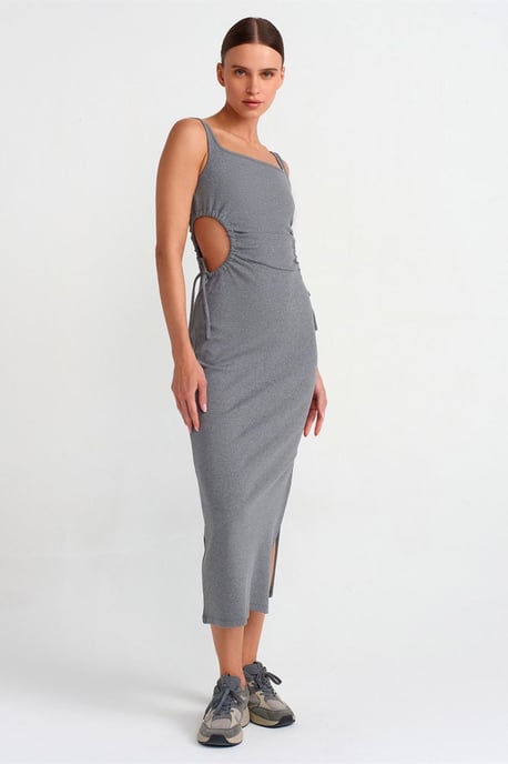 Sleeveless Bodycon Midi Dress With Cut-Out - Image 3