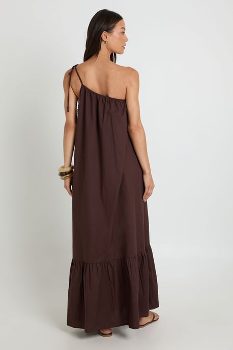 Tall Beaded Tie One Shoulder Smock Maxi Dress - Image 2