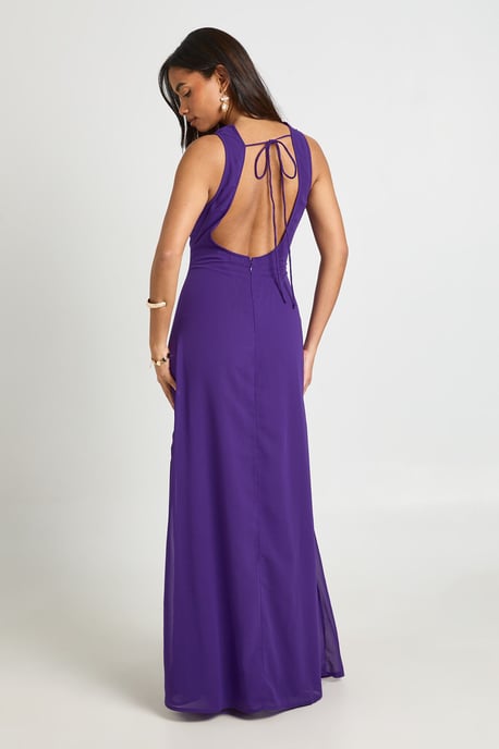 Chiffon Cowl Neck Maxi Dress - Image 2