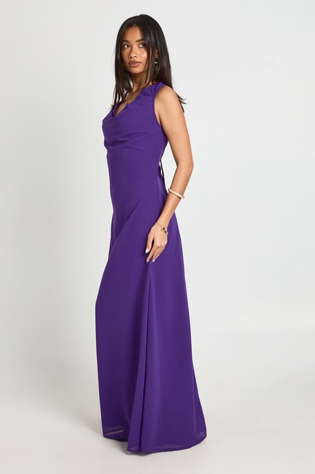 Chiffon Cowl Neck Maxi Dress - Image 3
