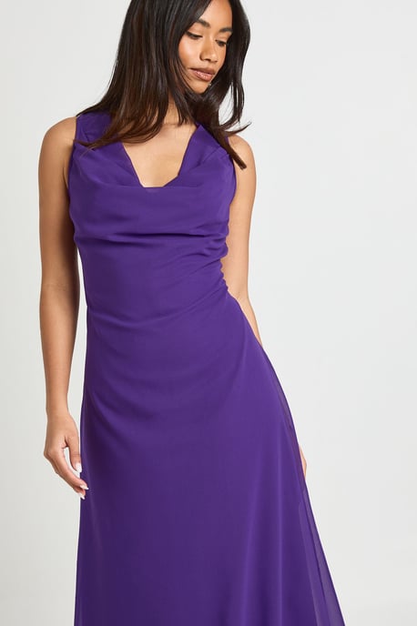 Chiffon Cowl Neck Maxi Dress - Image 4