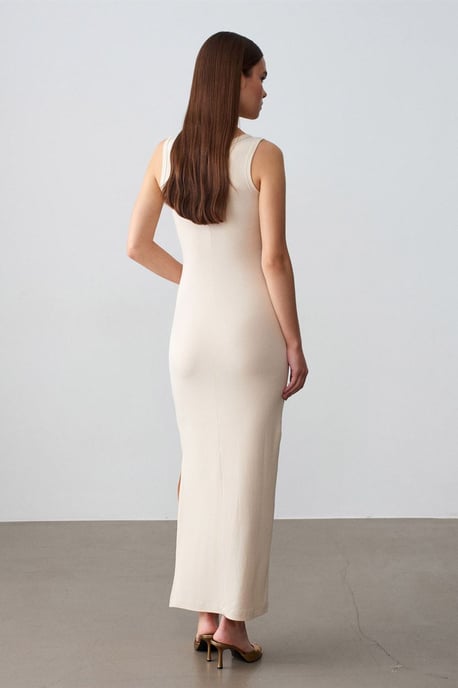 Geribbeld Mouwloos Bodycon Maxi Jurk - Image 2