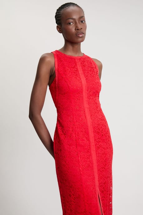 Petite Lace Sleeveless Woven Midi Dress - Image 2