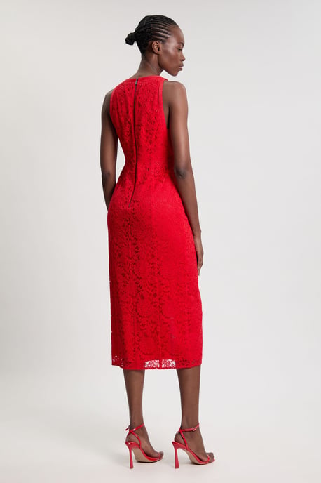 Petite Lace Sleeveless Woven Midi Dress - Image 3