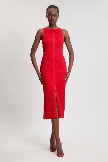 Petite Lace Sleeveless Woven Midi Dress - Image 4