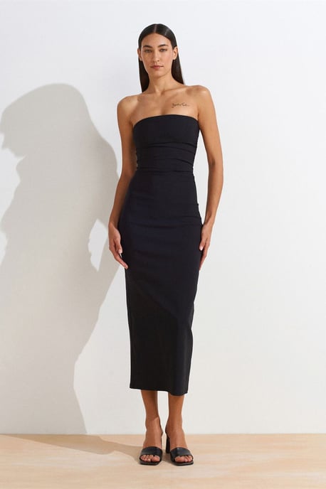 Strapless Bodycon Midi-jurk met Split - Image 3
