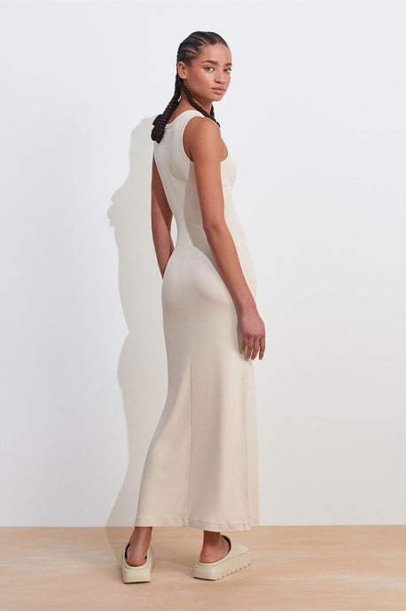 Ärm lös Bodycon Midi Klänning Med Sprund - Image 2