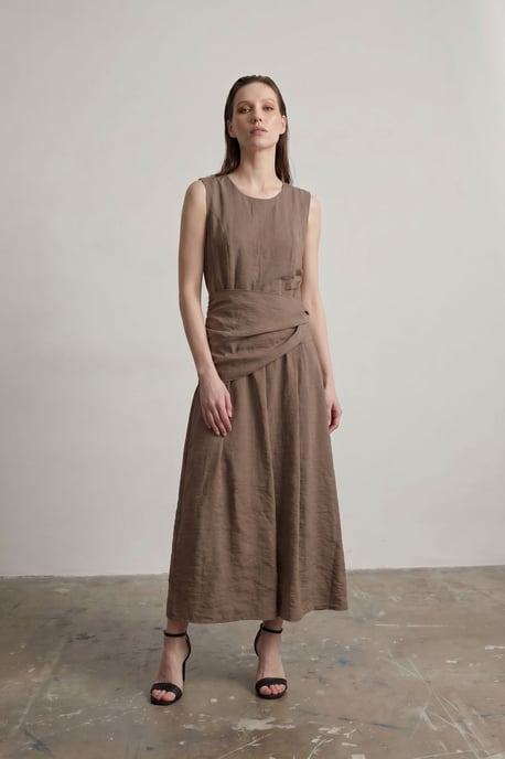 Mouwloze A-Lijn Midi Jurk - Image 4