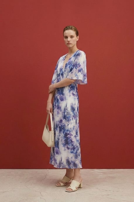 Abstracte Print Midi Jurk - Image 3