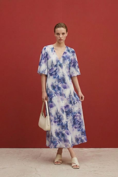 Abstracte Print Midi Jurk - Image 6