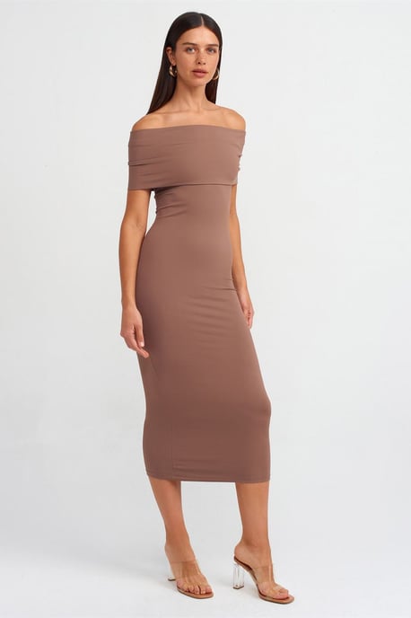 Off-Shoulder Bodycon Midi Dress - Image 4