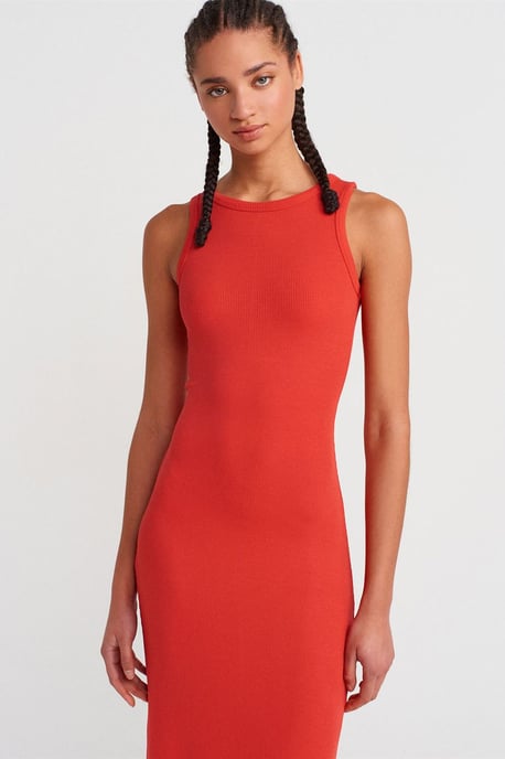Mouwloze Bodycon Midi Jurk Met Splits - Image 3
