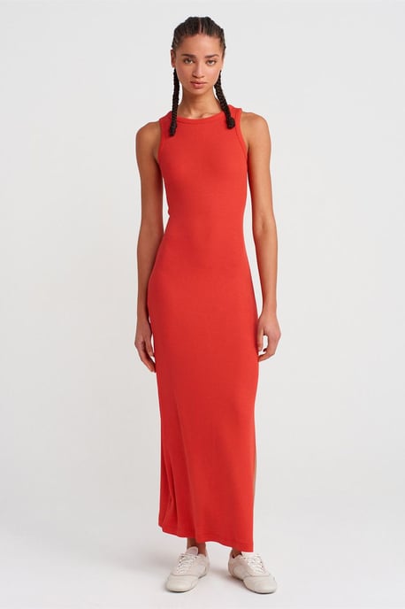 Mouwloze Bodycon Midi Jurk Met Splits - Image 4