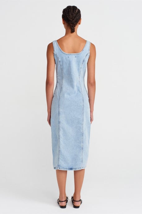 Dames Midi Bodycon Jeansjurk - Image 2