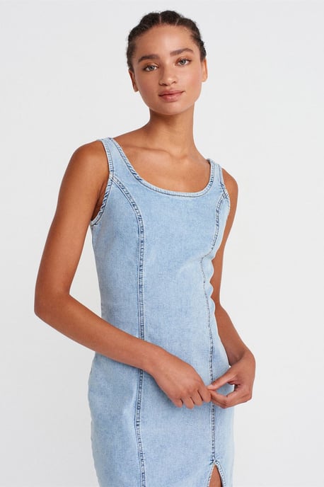 Dames Midi Bodycon Jeansjurk - Image 4