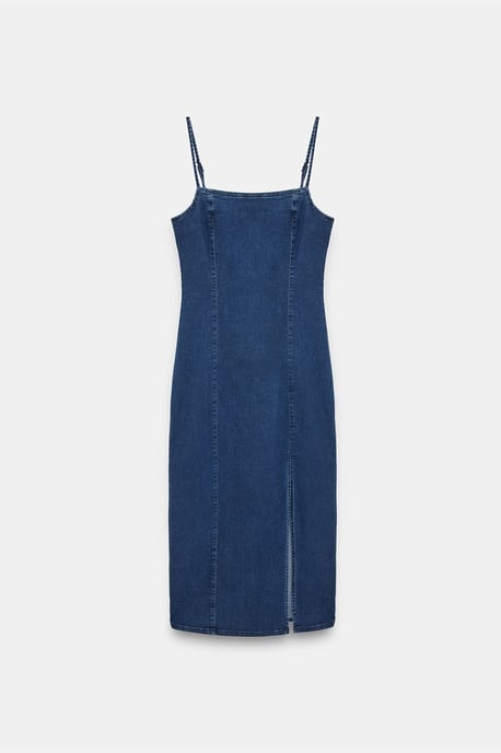 Kvinnors ärmlös bodycon midi denimklänning - Image 5