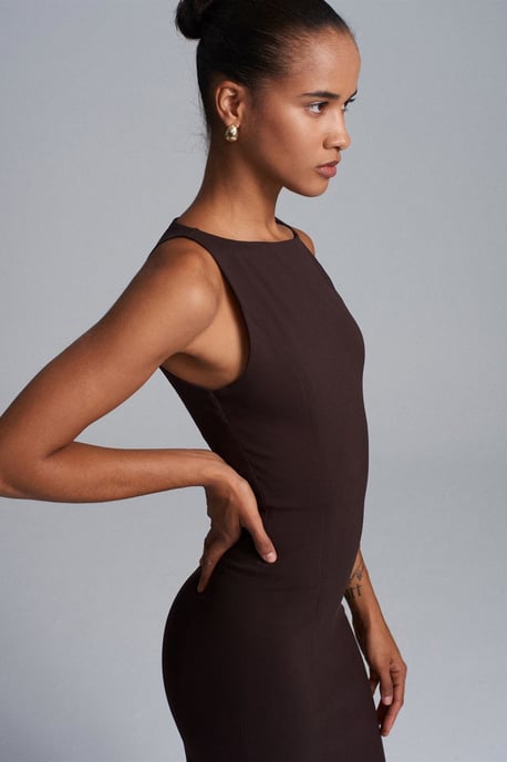 Mouwloze Midi Bodycon Jurk met Split - Image 3
