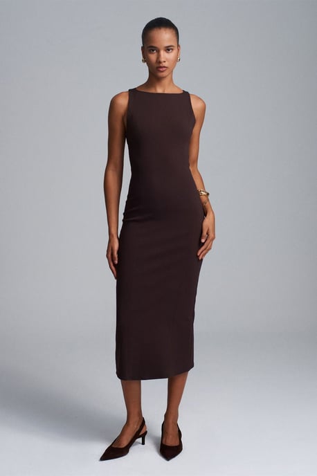 Mouwloze Midi Bodycon Jurk met Split - Image 4