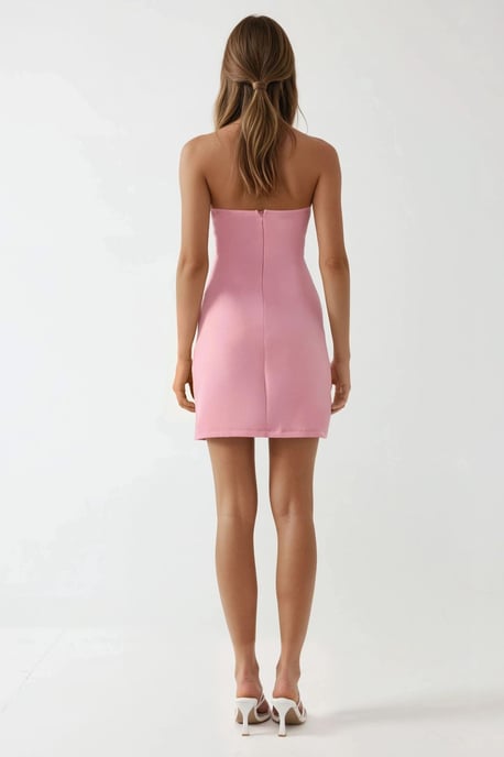 Aansluitende Mini-jurk met Vierkante Kraag - Image 5