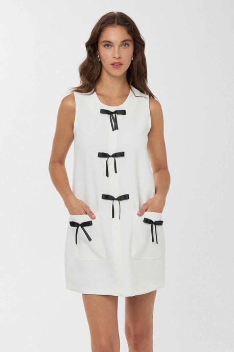 Bow Detailed Mini Dress - Image 4