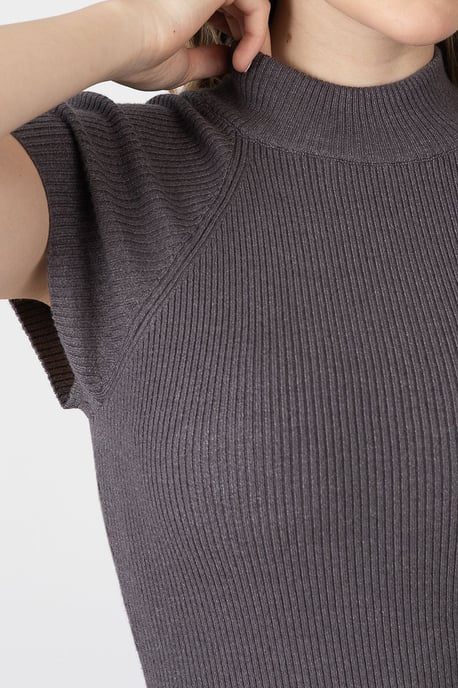 Knitted High Neck Midi Casual Dress - Image 5
