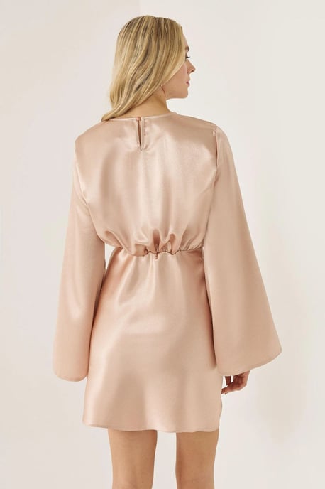 Mini Satin Dress with Angel Arms - Image 4