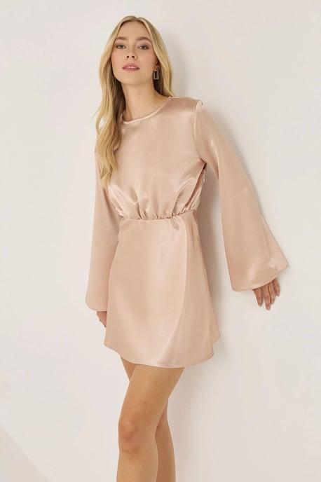 Mini Satin Dress with Angel Arms - Image 5