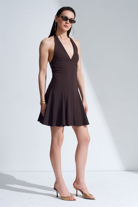 Halter Nek Skater Mini Jurk - Image 1