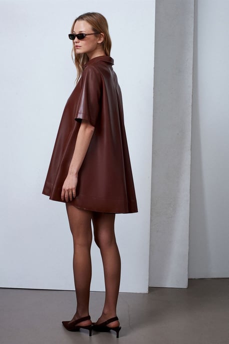 Luxe Fit Faux Leather Mini Shirtjurk - Image 2