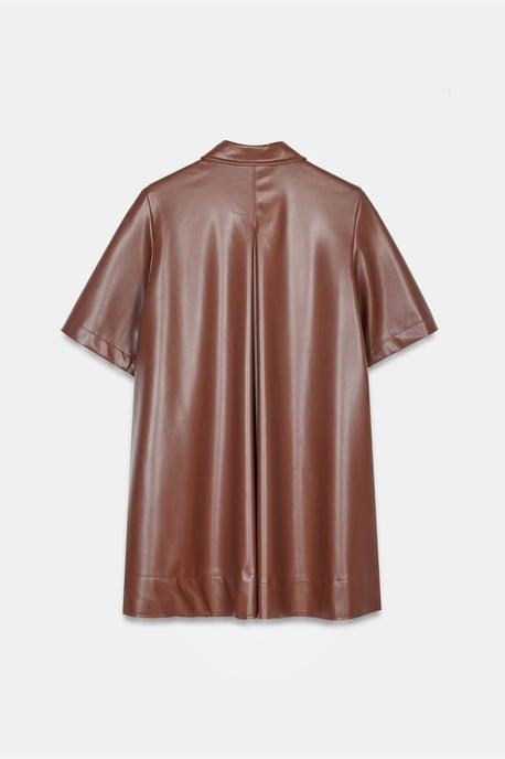 Luxe Fit Faux Leather Mini Shirtjurk - Image 6